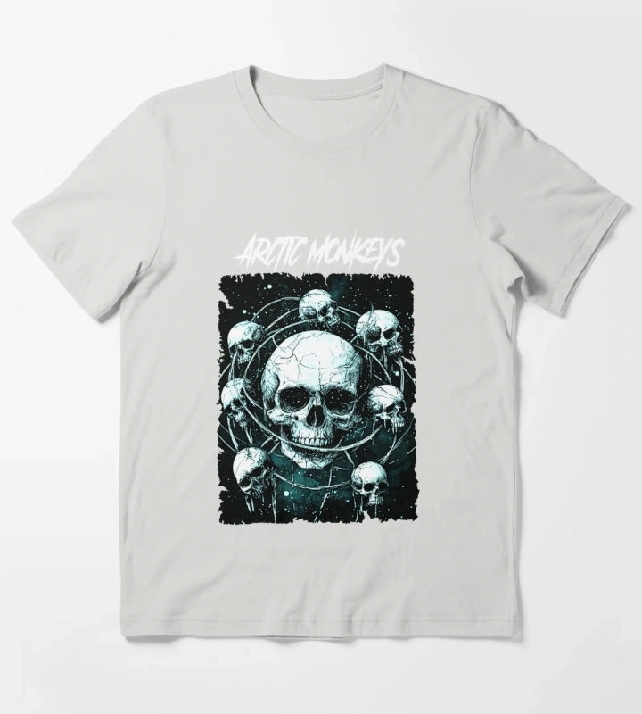 Monkeys From Arctic Band Fan Art T-Shirt Light Grey