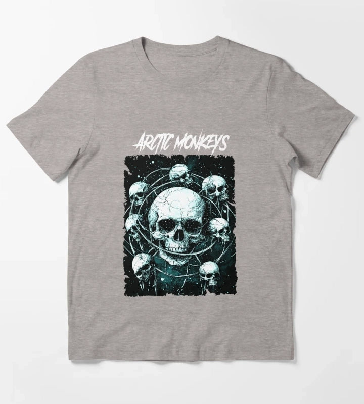 Monkeys From Arctic Band Fan Art T-Shirt Heather Grey