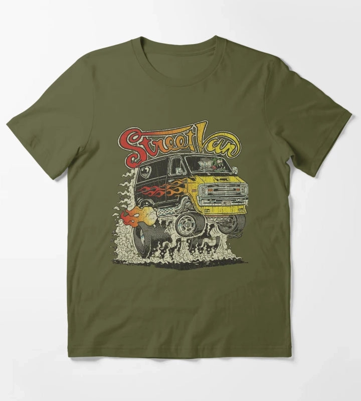 Monster Street Van 1976 T-Shirt Olive Green