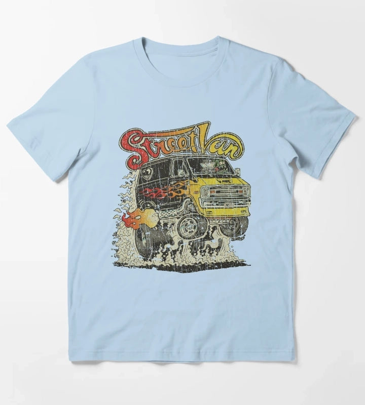 Monster Street Van 1976 T-Shirt Sky Blue