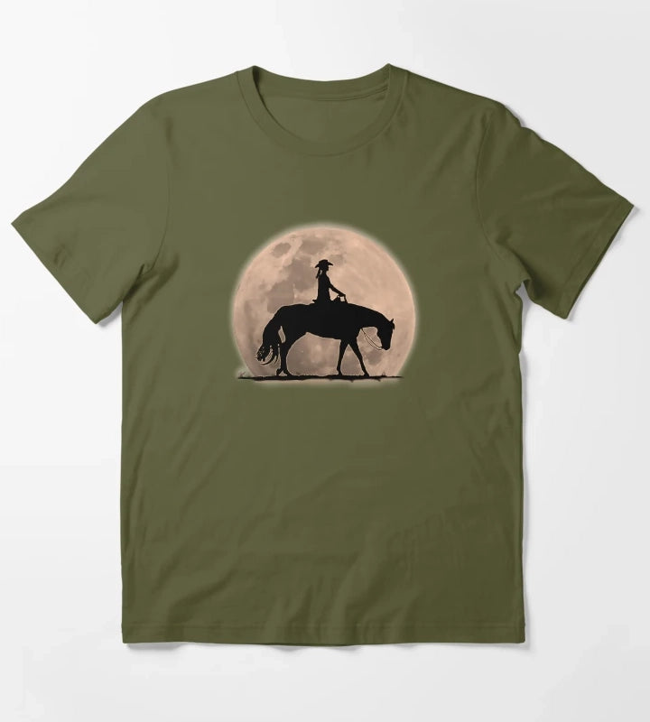Moonlight Cowgirl T-Shirt Olive Green