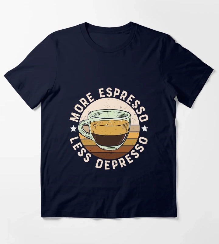 More Espresso Less Depresso T-Shirt Navy