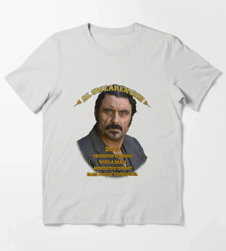 More Then Awesome Al Swearengen Yearning Quote Western Americana Christmas T-Shirt Light Grey