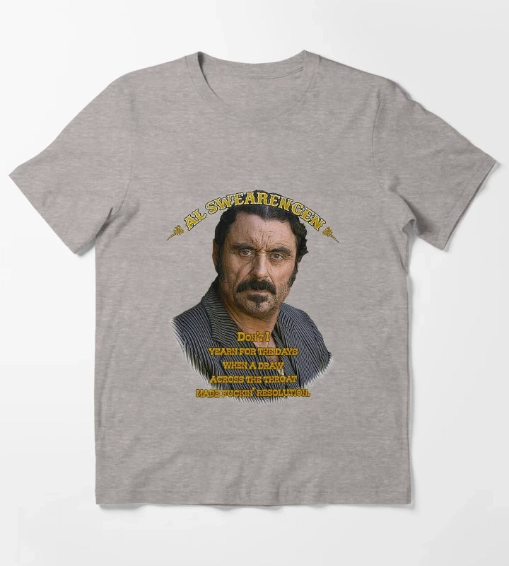 More Then Awesome Al Swearengen Yearning Quote Western Americana Christmas T-Shirt Heather Grey