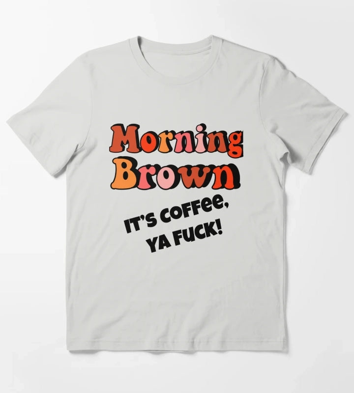 Morning Brown Aunty Donna Fitted T-Shirt Light Grey