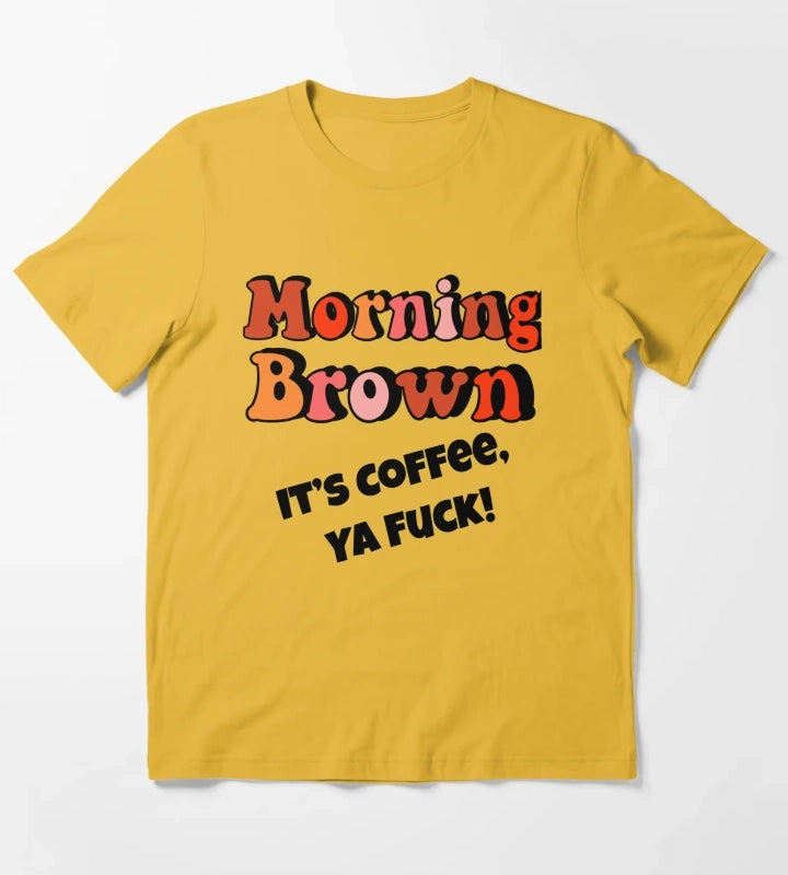 Morning Brown Aunty Donna Fitted T-Shirt Yellow