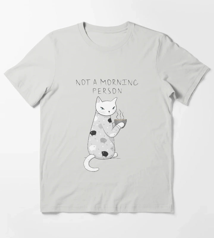 Morning Pajamas Cat T-Shirt Light Grey
