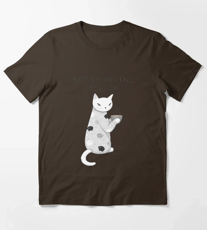 Morning Pajamas Cat T-Shirt Brown
