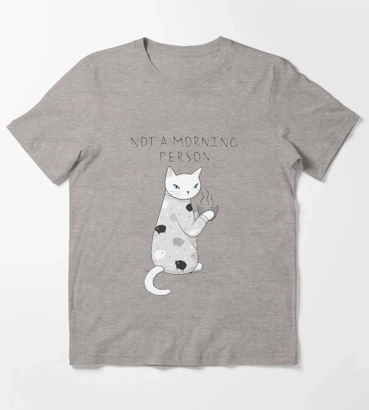 Morning Pajamas Cat T-Shirt Heather Grey