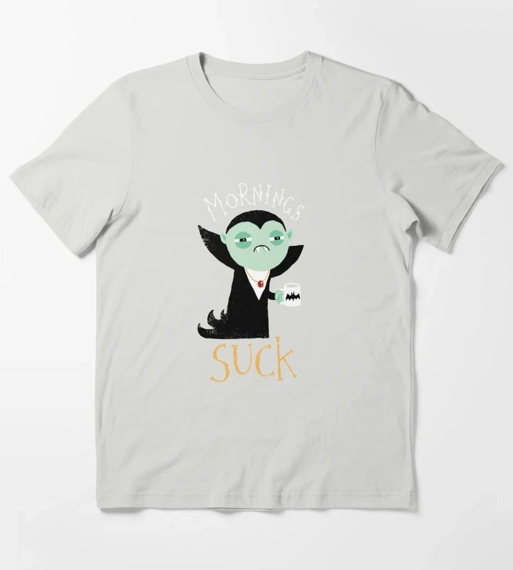 Mornings Suck T-Shirt Light Grey