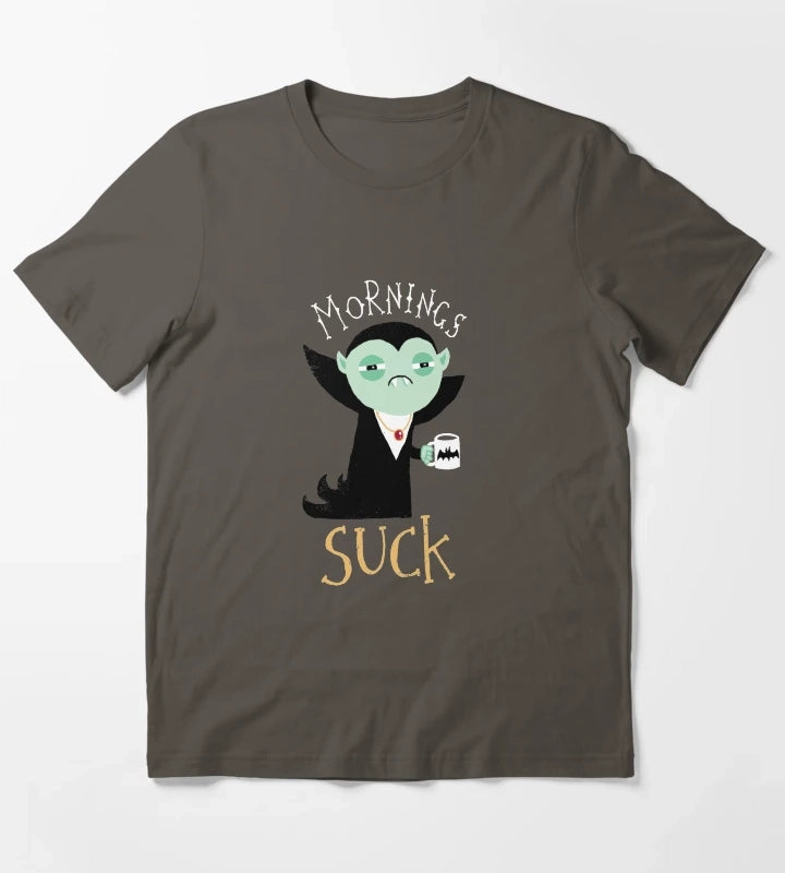 Mornings Suck T-Shirt Dark Grey