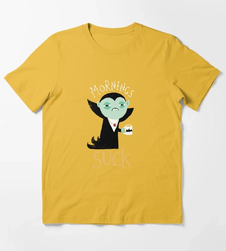 Mornings Suck T-Shirt Yellow