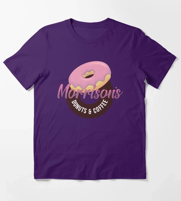 Morrisons Donuts Coffee T-Shirt Purple