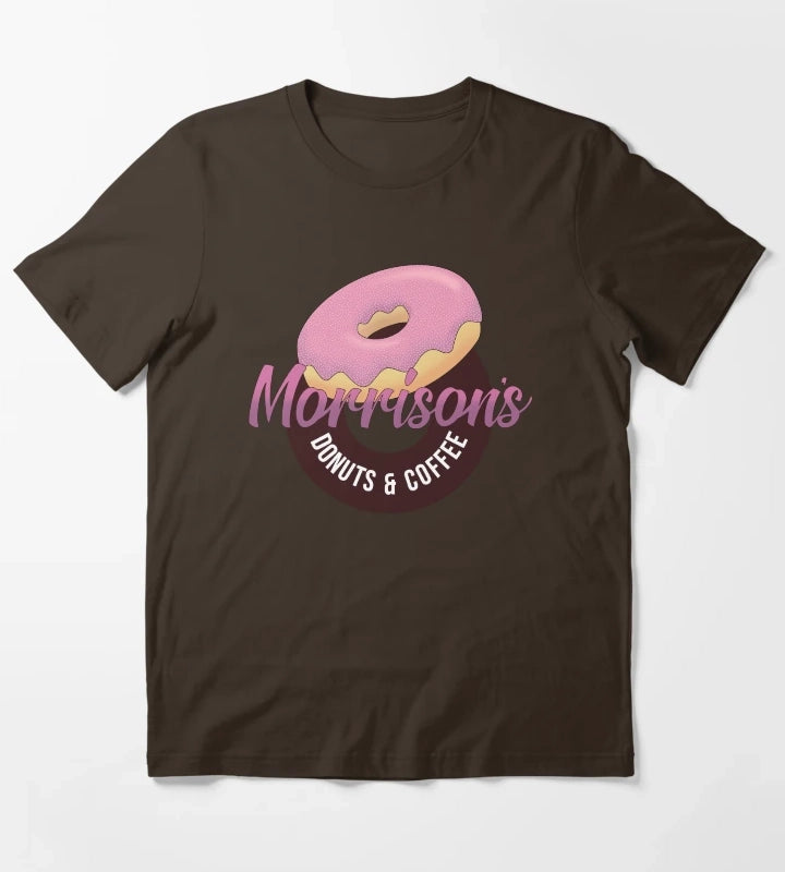 Morrisons Donuts Coffee T-Shirt Brown