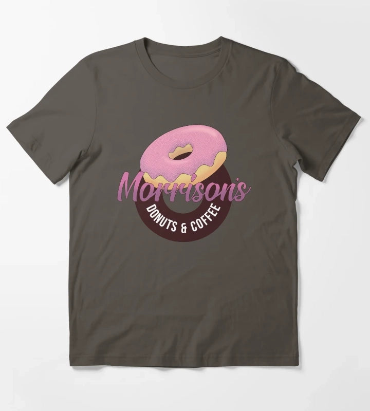 Morrisons Donuts Coffee T-Shirt Dark Grey