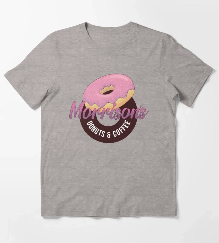 Morrisons Donuts Coffee T-Shirt Heather Grey