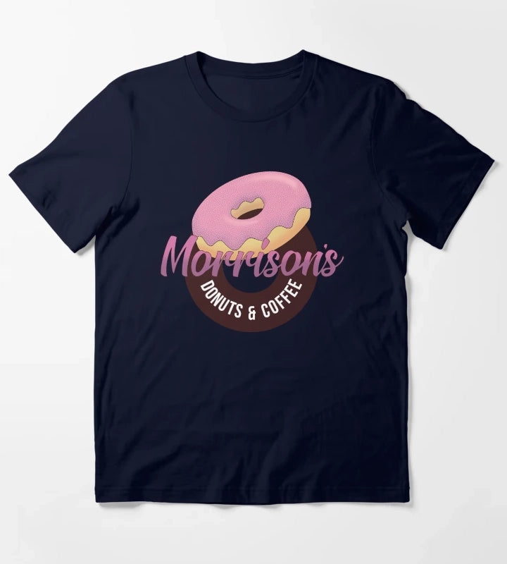 Morrisons Donuts Coffee T-Shirt Navy