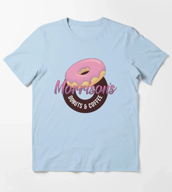Morrisons Donuts Coffee T-Shirt Sky Blue