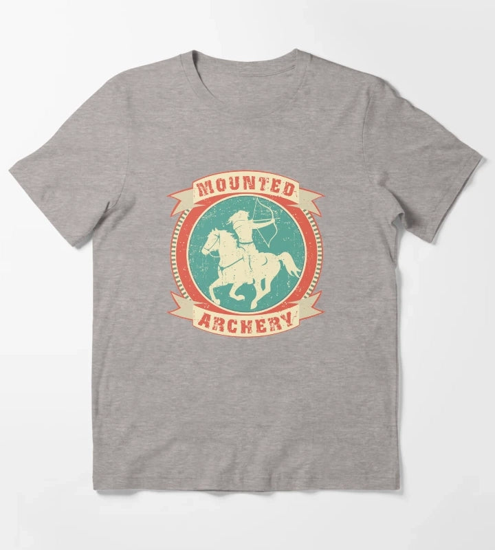 Mounted Archery Equestrian Horse NickerStickers on Redbubble T-Shirt Heather Grey