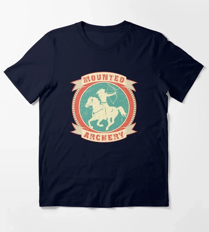 Mounted Archery Equestrian Horse NickerStickers on Redbubble T-Shirt Navy