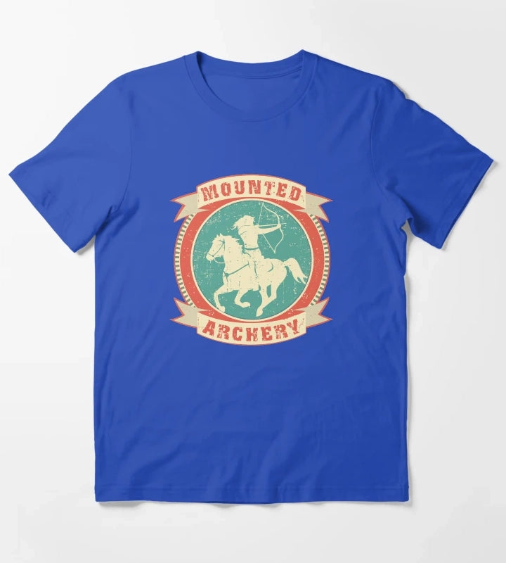 Mounted Archery Equestrian Horse NickerStickers on Redbubble T-Shirt Blue