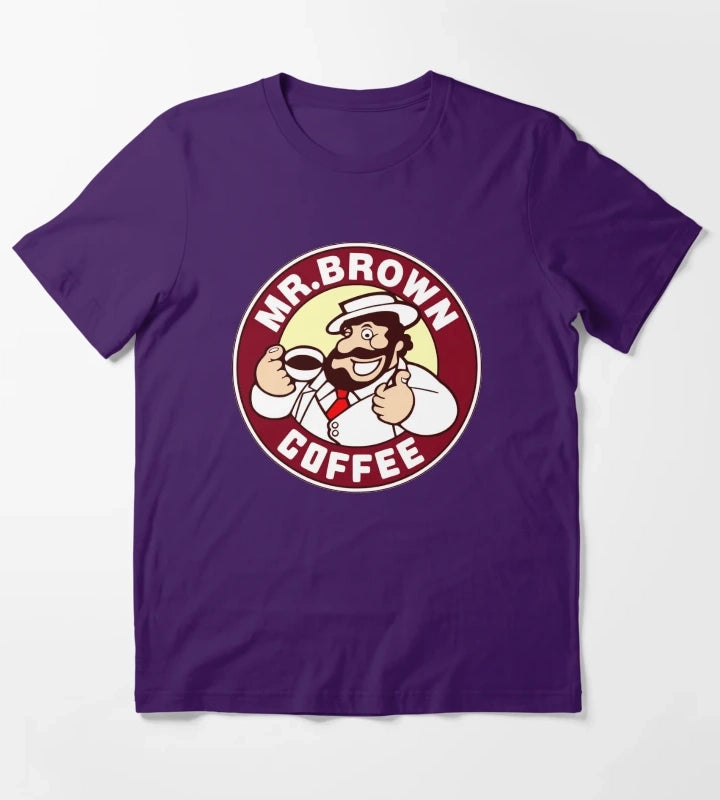 Mr Brown Coffee Logo T-Shirt Purple
