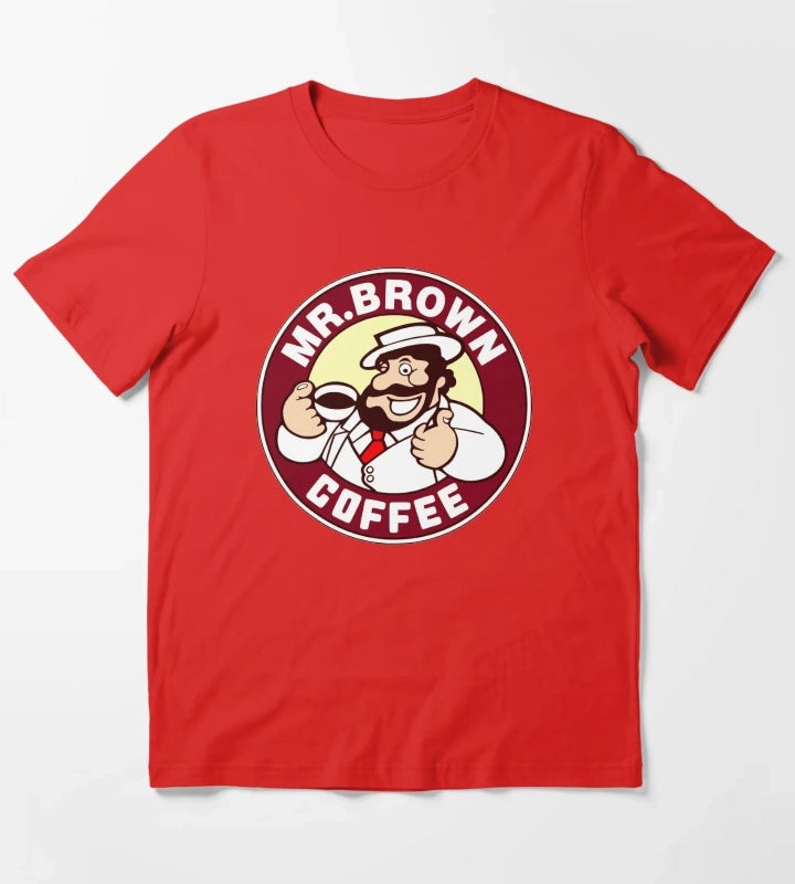 Mr Brown Coffee Logo T-Shirt Red