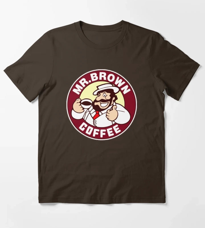Mr Brown Coffee Logo T-Shirt Brown