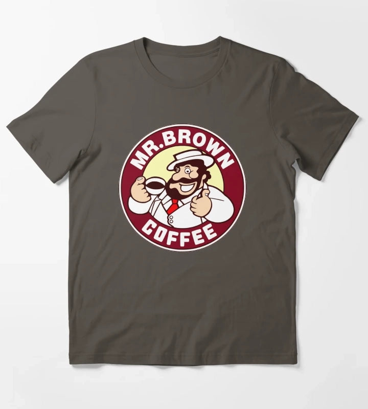 Mr Brown Coffee Logo T-Shirt Dark Grey