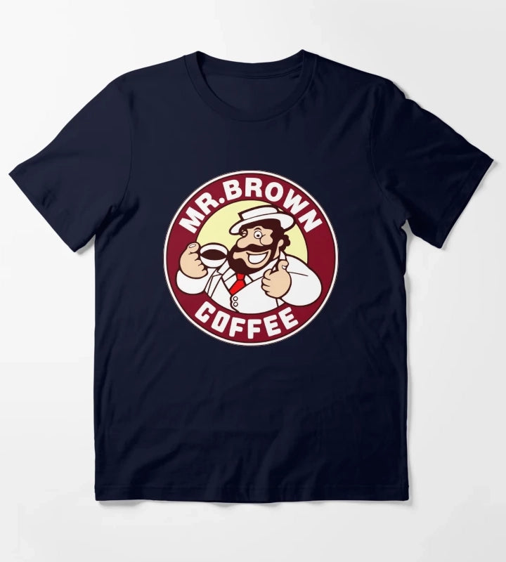 Mr Brown Coffee Logo T-Shirt Navy