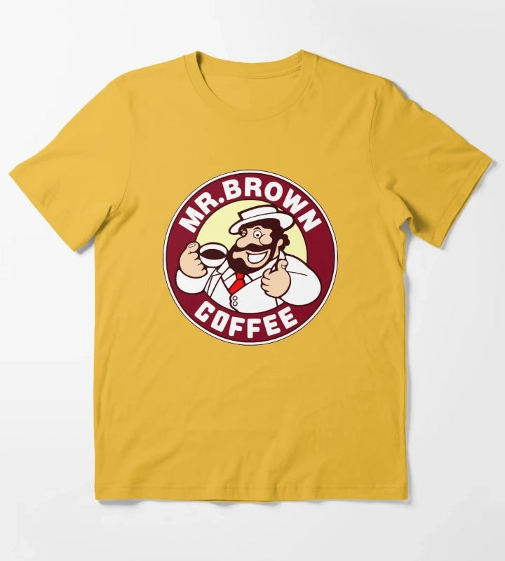 Mr Brown Coffee Logo T-Shirt Yellow