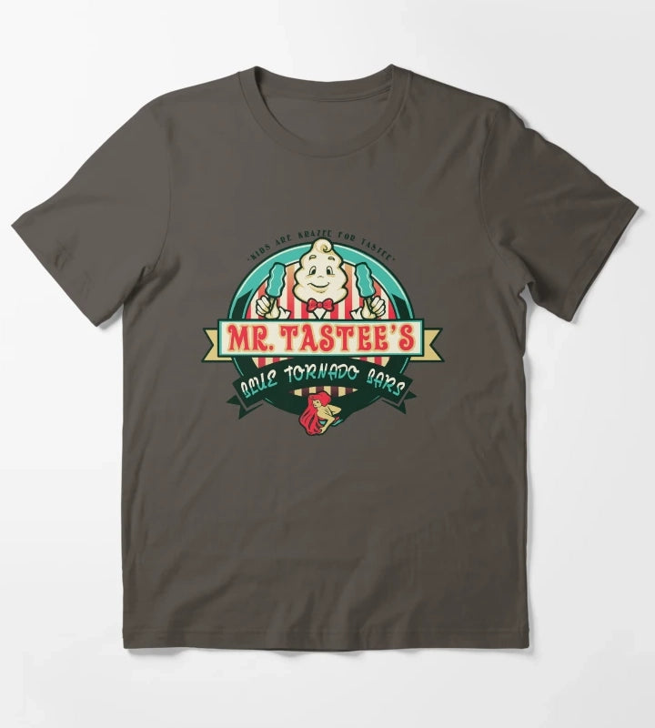 Mr Tastees Blue Tornado Bars T-Shirt Dark Grey