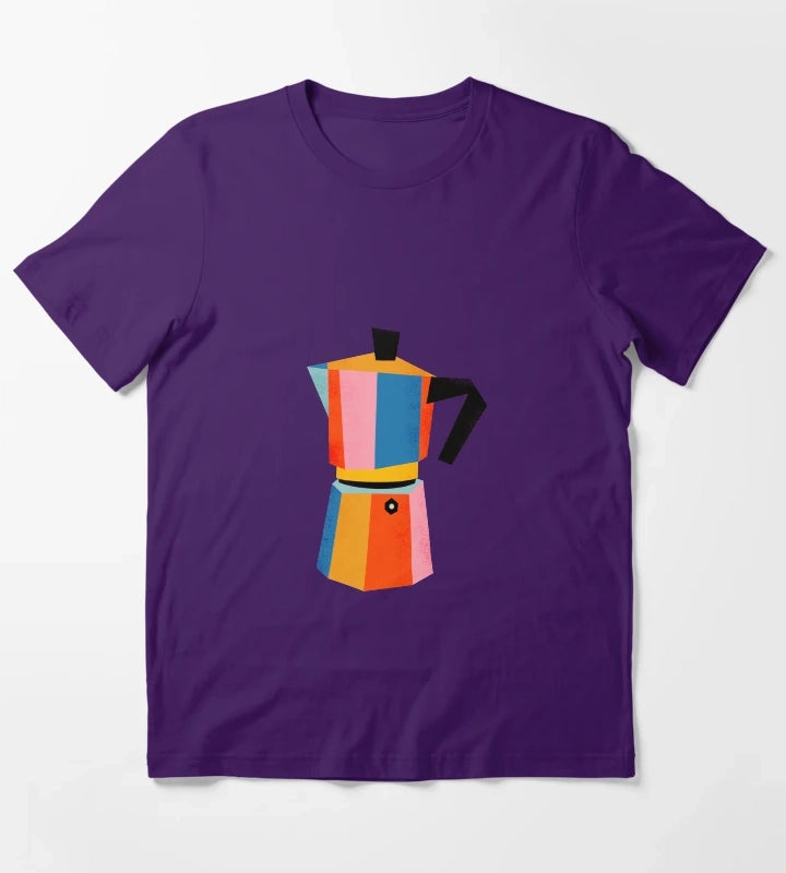 Multicolor Moka Pot T-Shirt Purple