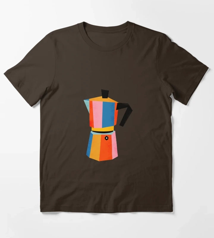 Multicolor Moka Pot T-Shirt Brown