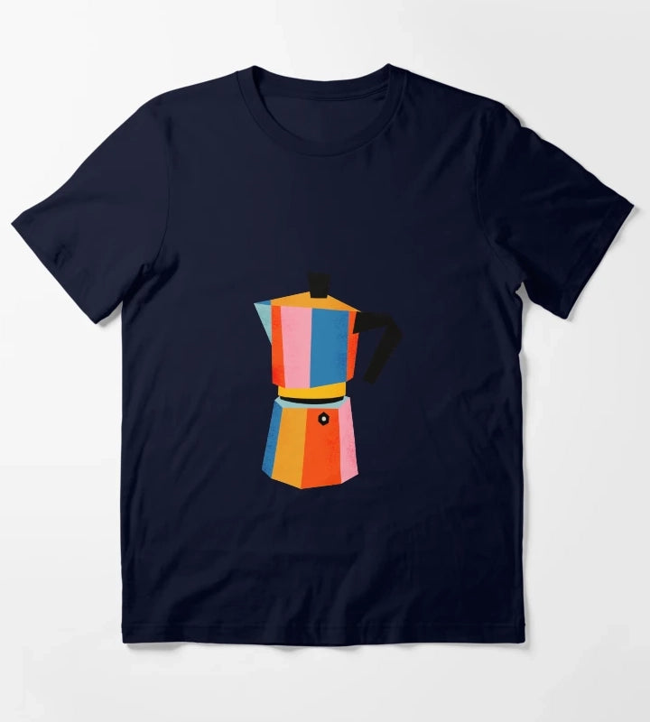 Multicolor Moka Pot T-Shirt Navy