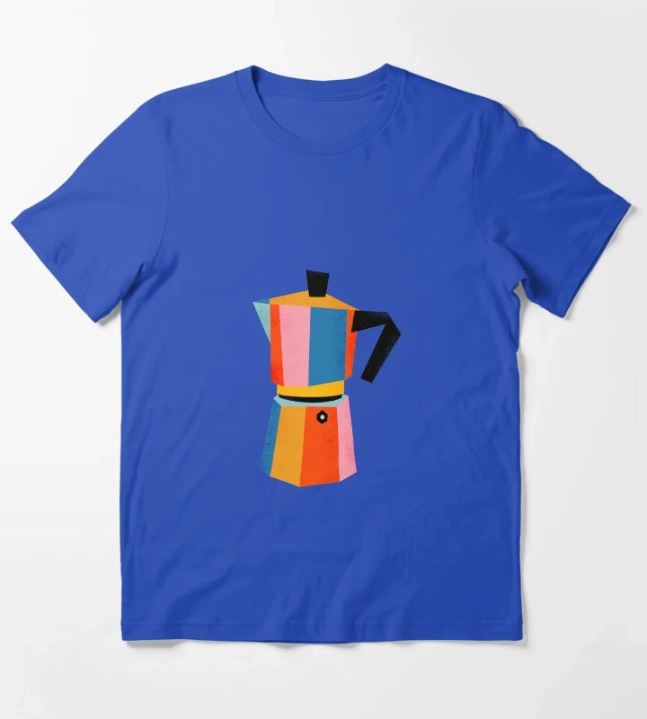 Multicolor Moka Pot T-Shirt Blue
