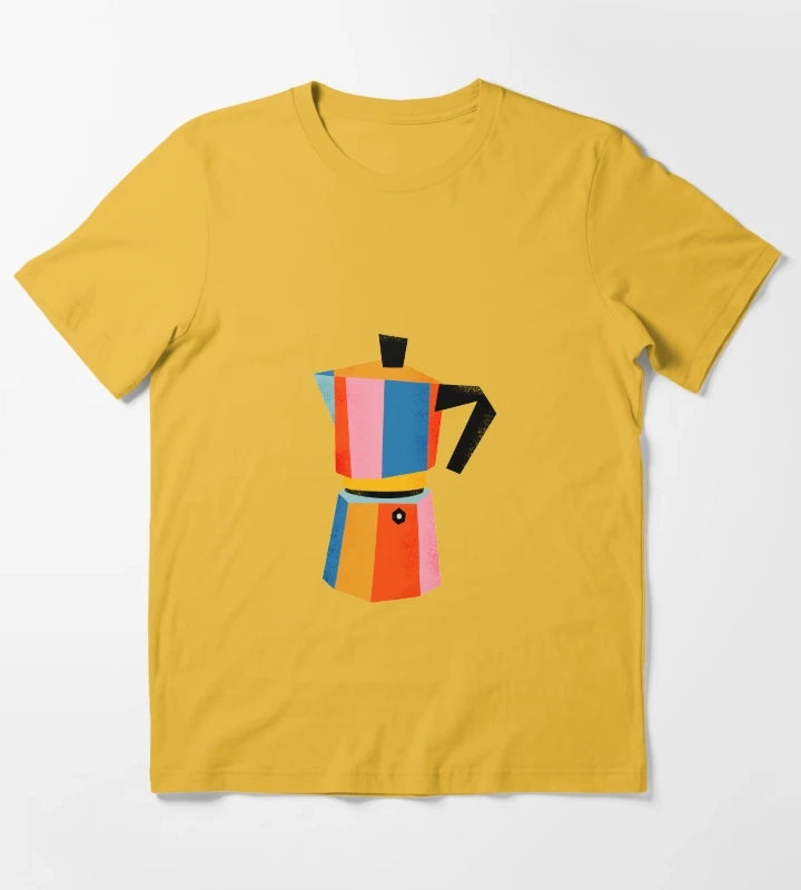 Multicolor Moka Pot T-Shirt Yellow
