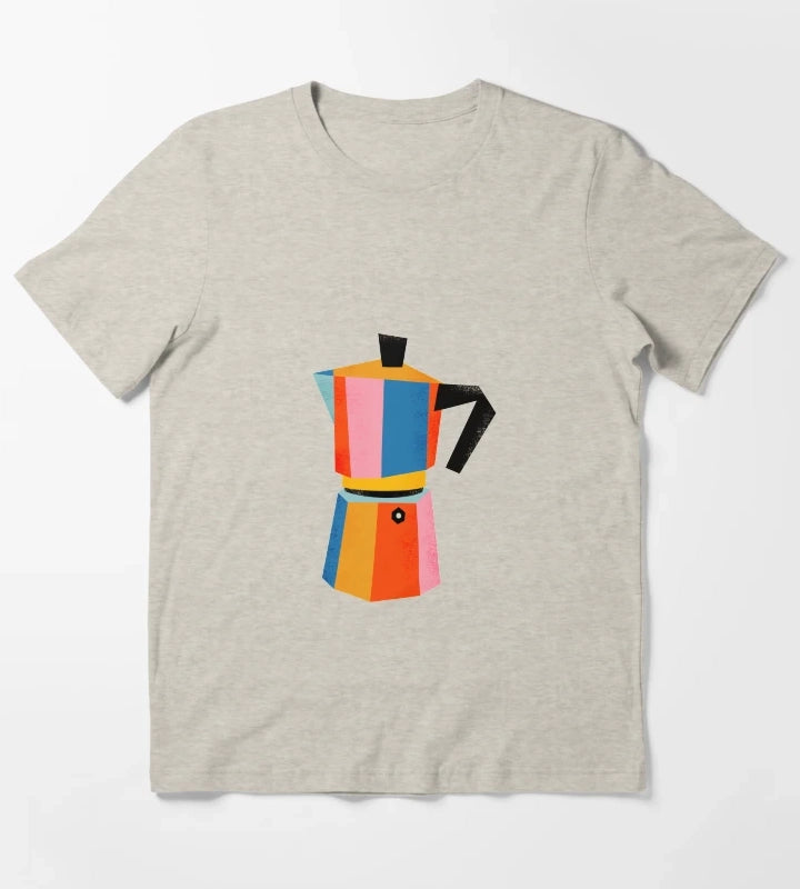 Multicolor Moka Pot T-Shirt Cream