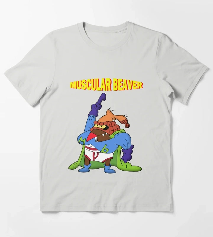 Muscular Beaver T-Shirt Light Grey