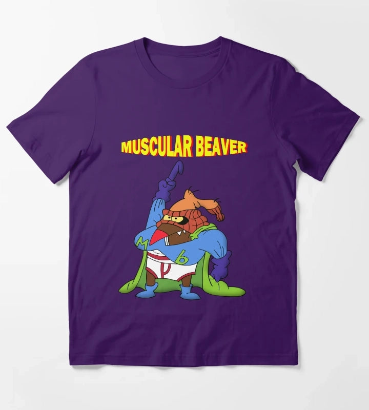 Muscular Beaver T-Shirt Purple