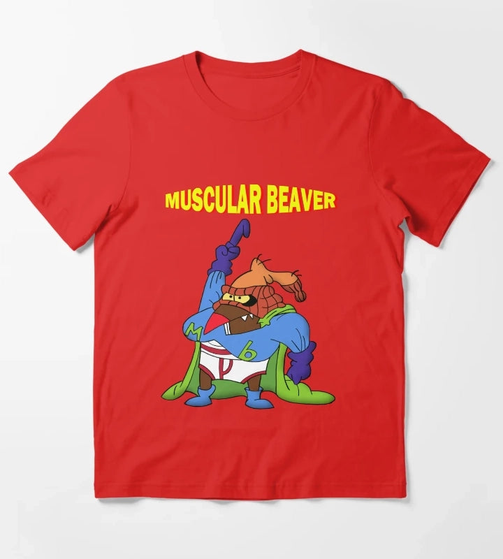 Muscular Beaver T-Shirt Red