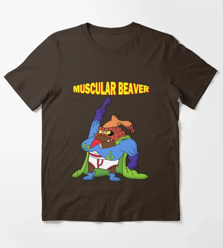 Muscular Beaver T-Shirt Brown
