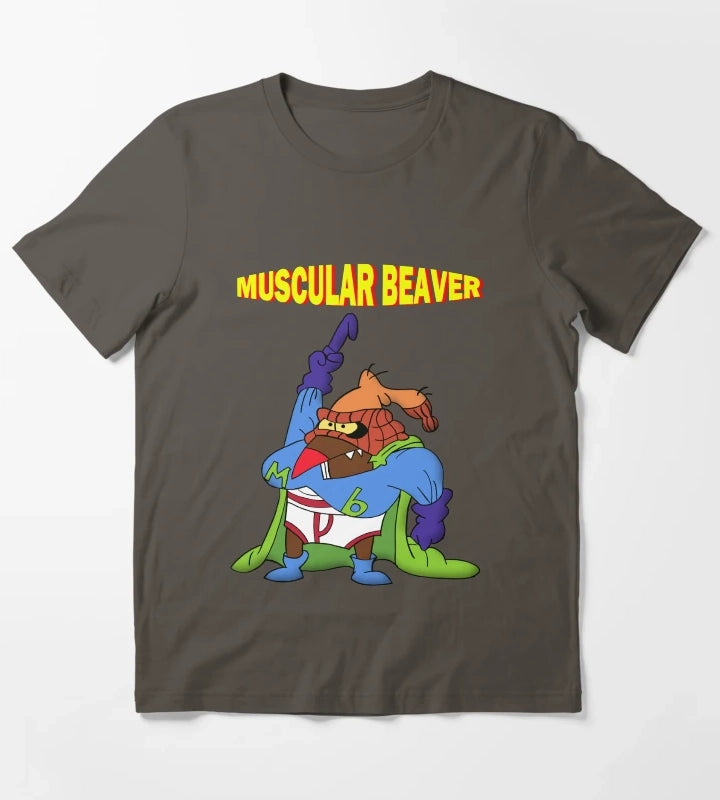 Muscular Beaver T-Shirt Dark Grey
