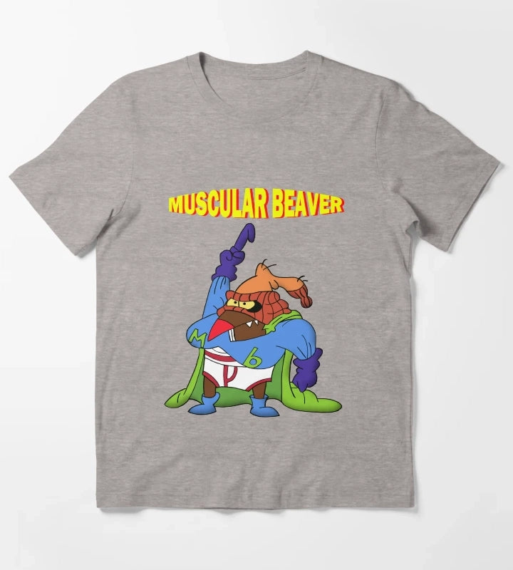 Muscular Beaver T-Shirt Heather Grey
