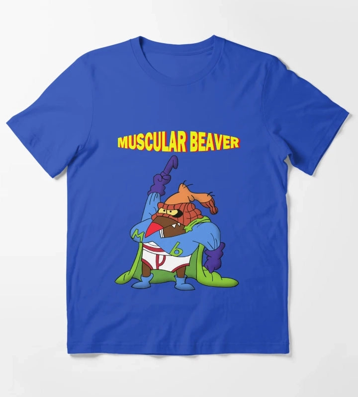 Muscular Beaver T-Shirt Blue
