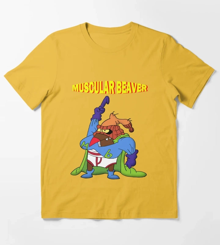 Muscular Beaver T-Shirt Yellow