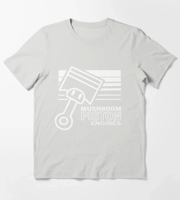 Mushroom Piston Engines T-Shirt Light Grey
