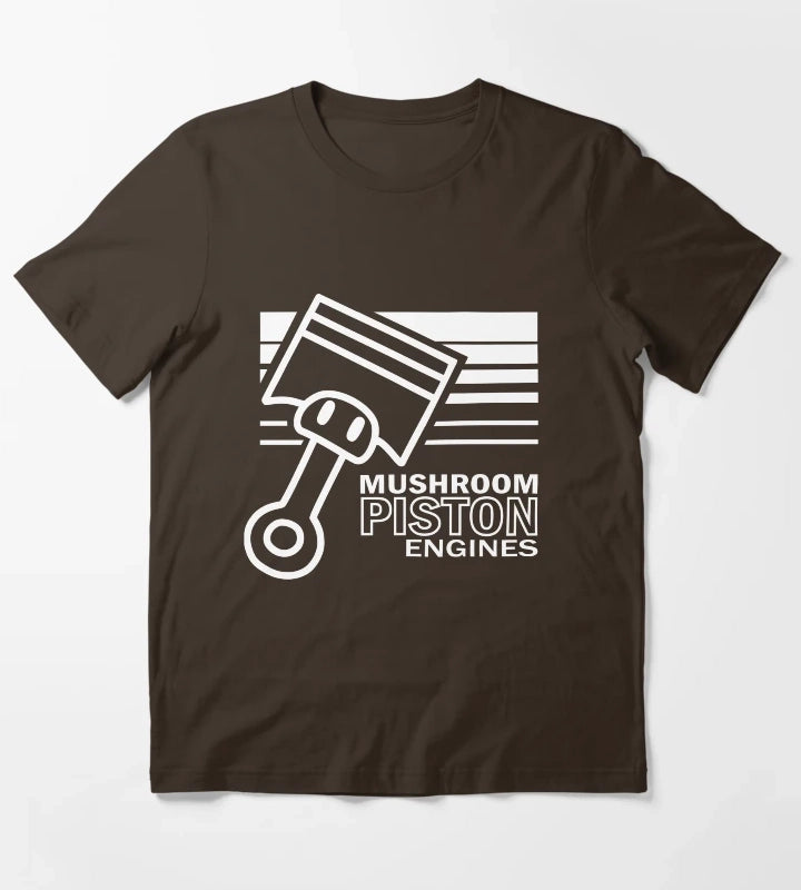 Mushroom Piston Engines T-Shirt Brown