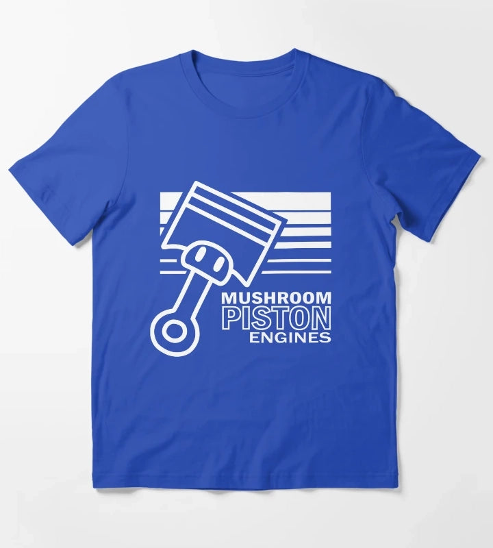 Mushroom Piston Engines T-Shirt Blue