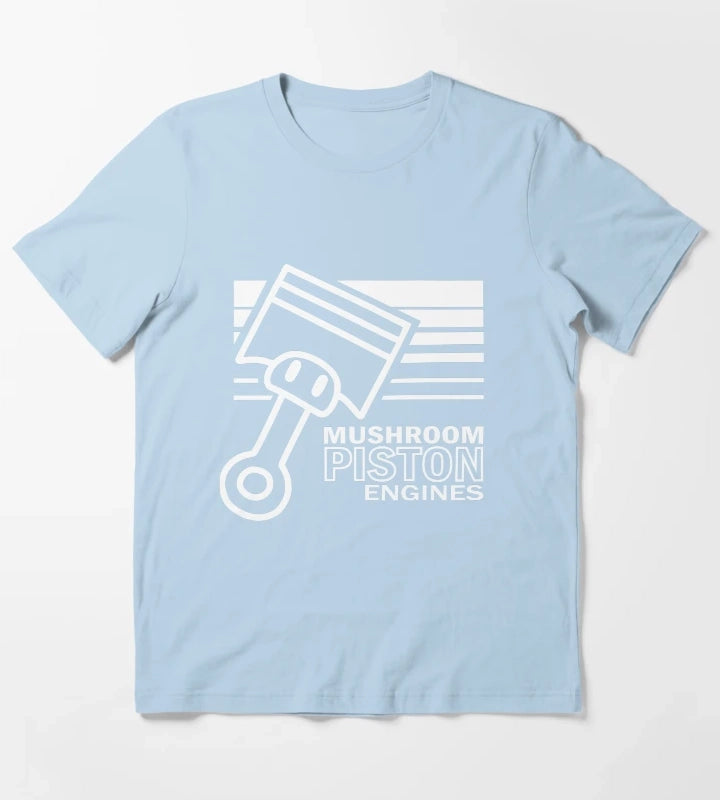 Mushroom Piston Engines T-Shirt Sky Blue